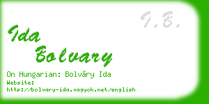 ida bolvary business card